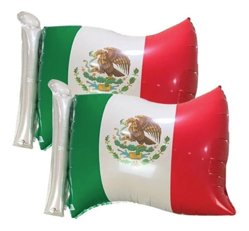 Kit 2 Globos Metalicos Bandera Mexico Independencia 60x50 Cm