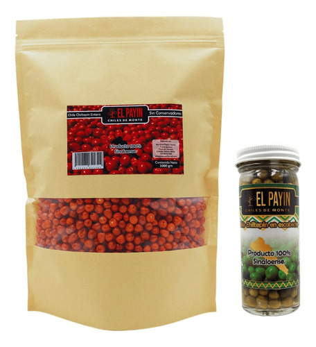 1 Kg De Chile Chiltepin + 1 Chiltepin Escabeche De 120 Ml