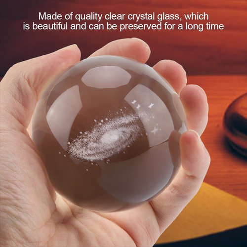 FTVOGUE Bola de cristal transparente de 8 cm con esfera de galaxias y bolas decorativas para el hogar y la oficina 01 
