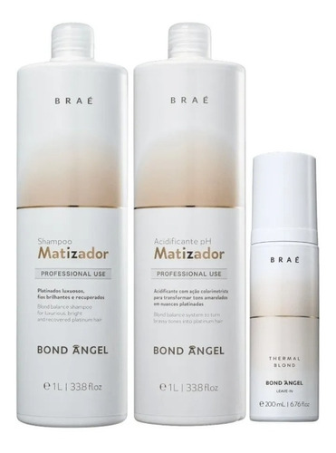 Braé Bond Angel Matizador Shampoo+ Acidificante Ph+ Leave-in