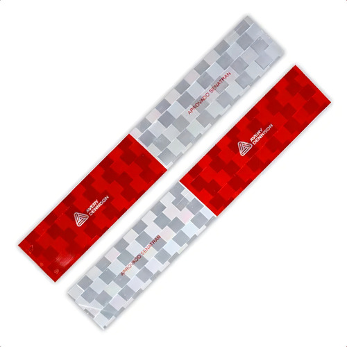 Kit 6 Faixa Refletiva Sinalização 30 X 5cm Caminhão Onibus Cor Vermelho E Branco Direito
