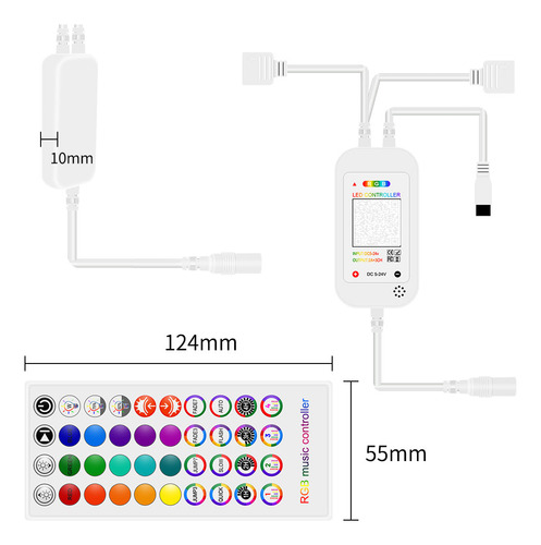 Controlador App Bluetooth Tira De Led Rgb 2 Salidas
