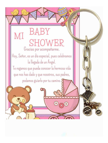 10 Recuerdo Llavero Baby Shower Niña