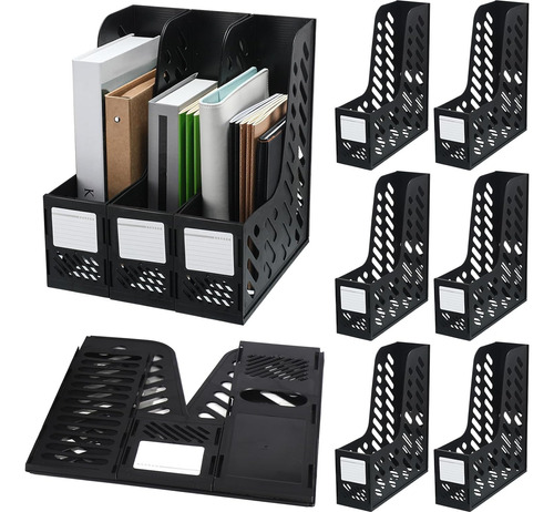 6 Pcs Organizador De Revistas De Plástico Archivador V...