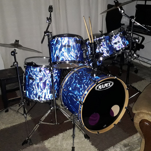 Bateria Mapex Q Series 6 Cuerpos Completa Azul (Usado)