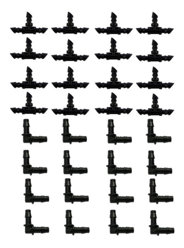 50 Tee 4mm Mas 50 Codo 4mm Sistema De Riego, Hidroponia