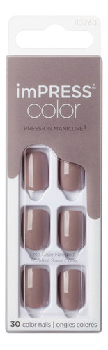 Uñas Press On - Kiss Impress Color Taupe Prize