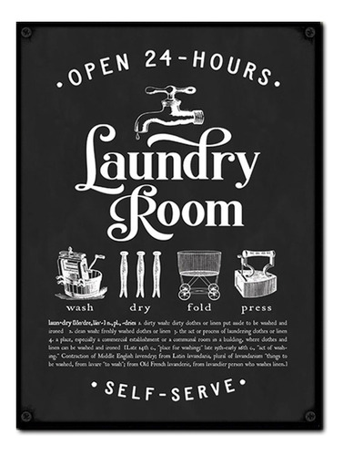 #1510 - Cuadro Decorativo - Laundry Lavadero Poster Retro 