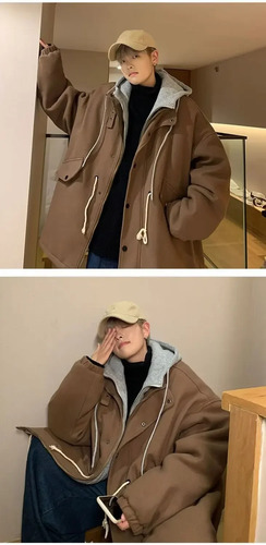 Chaqueta Casual De Moda De Invierno Con Capucha De Lana Para