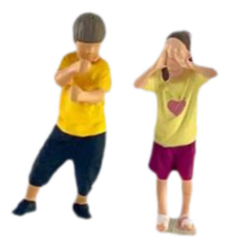 Figuras De Diorama A Escala 1:64, Conjunto Para 2 Niños