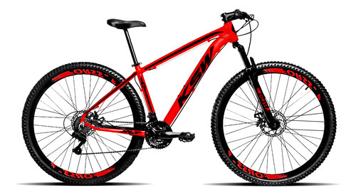 Bicicleta Aro 29 Masculina Ksw Aluminio 21 Marchas Mtb Cor Vermelho