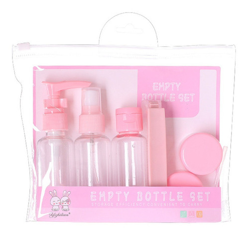 Neceser Viaje Gadnic Set De Botellas Contenedoras Cosmeticos Color Rosa