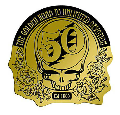Calcomanía Metálica Grateful Dead 50 Aniversario Oro 2.125 