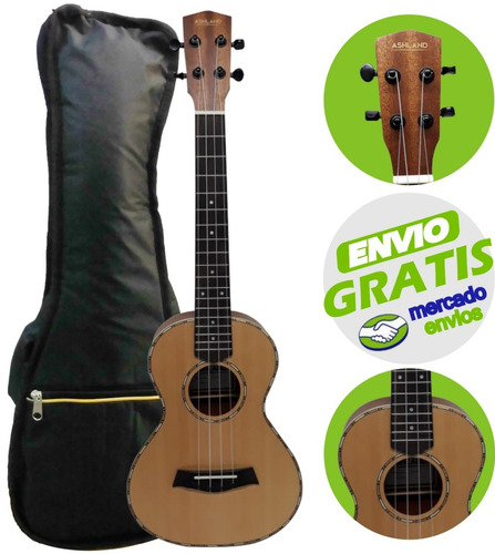 Ukelele Tenor Ashland Uk220t Cuerdas Aquila + Funda La Roca