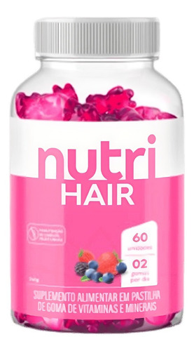Suplemento Vitamínico P/ Cabelos, Unhas E Pele - Nutri Hair Sabor Gummie