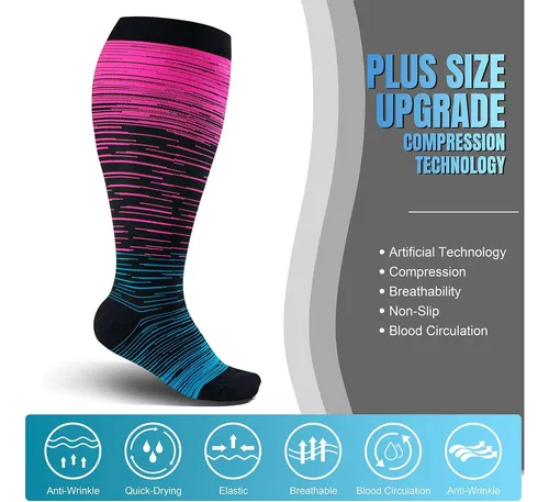 -calcetines Unisex De Compresión De Talla Grande, 3 Pares, 2