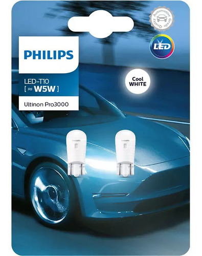 Lampada Philips Pingo Led Ultinon 6000k W5w T10 Super Branca