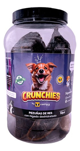 Canhijos Pezuña De Res Deshidratado, Snack Para Perro