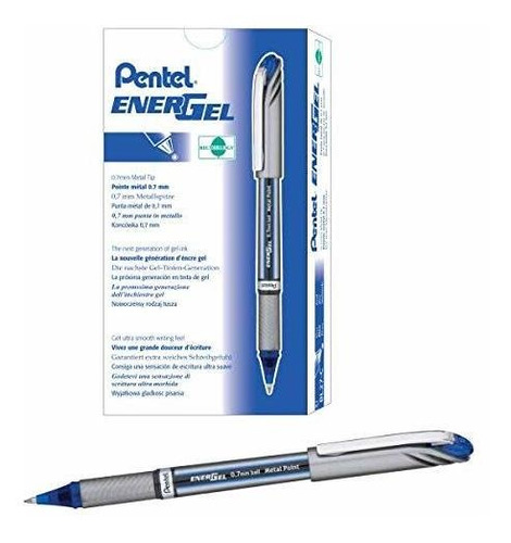 Bolígrafo Gel Pentel Energel Nv, 0.7mm, Azul, Caja