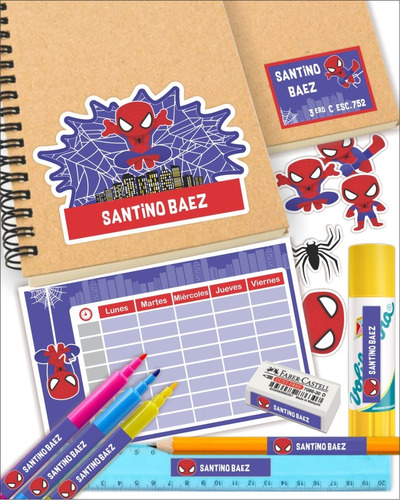 Etiquetas Escolares Imprimibles Spiderman