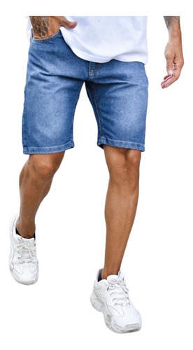 Bermuda De Jean Mom Hombre Rígido Short Varios Colores