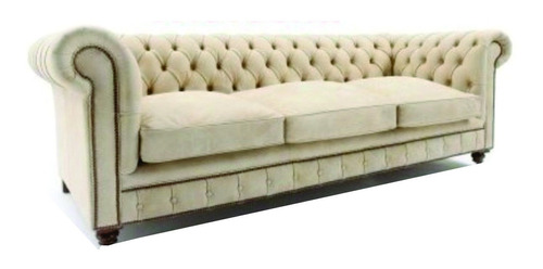 Sillon Sofá  Chesterfield 210cm En Pana Antimanchas 