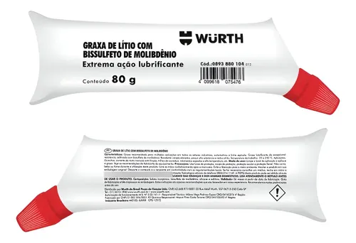 Graxa De Lítio Com Bissulfeto De Molibdênio 80g GBM-2 - Wurth