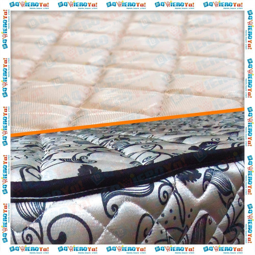 Colchon + Sommier Lujo Suavestar 190x140x21 Cm Tela Jackard + 2 Almohadas
