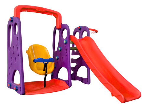 Playground 3 Em 1 | Escorregador + Balanço + Cesta Infantil