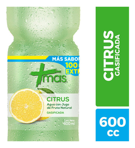 Agua Saborizada Mas Con Gas Citrus 600cc(1uni)super