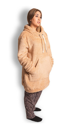 Imagen 3 de 8 de Buzo Pijama Hoodie Canguro Corderito Capucha Unisex