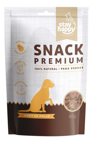 Snack Premium Para Perros Jerky Pollo X1 100% Natural 80g