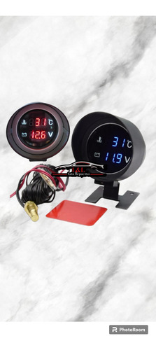 Reloj Medidor De Temperatura Y Voltage Digital 12v 24v 