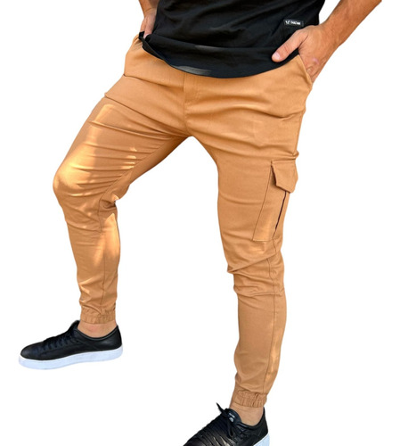 Jogger Camel Cargo Elastizado Con Bolsillos Monza