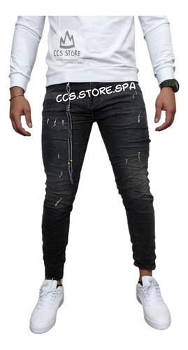 Pantalon De Hombre Gris Skinny Urbanos