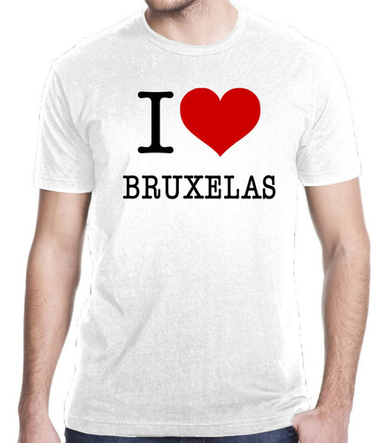 Camiseta Cidade Turismo I Love Bruxelas 91