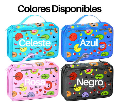 Lapicera Organizadora Colores Lápices Doble Compartimiento