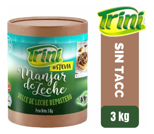 Dulce De Leche Sin Azúcar Trini Con Stevia Sin Tacc X 3 Kg.