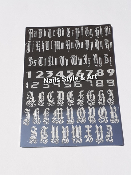 Placa Sello Estampado De Uñas Letras Góticas | MercadoLibre