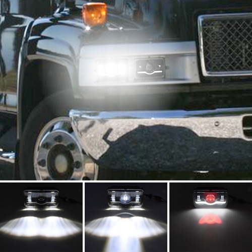 Un Par Faro Led Lupa 4x6 Rectángul Ojo De Demonio Hi/lo Luz