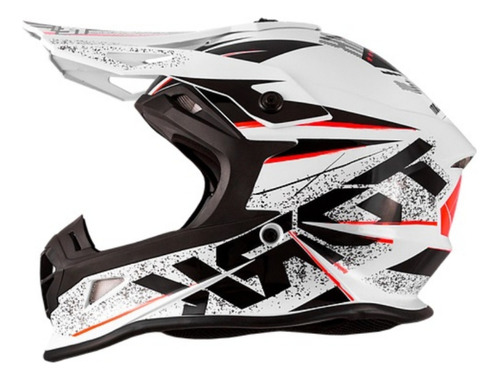 Capacete Cross Fast 788 Skull Branco/vermelho 58