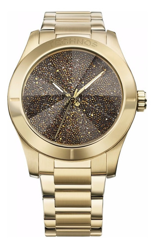 Relógio Technos Feminino Elegance 2039al/4m Dourado Cor Do Fundo Marrom