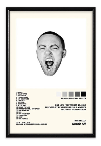 Mac Miller Álbum Music Tracklist Cuadros Con Marco Madera 