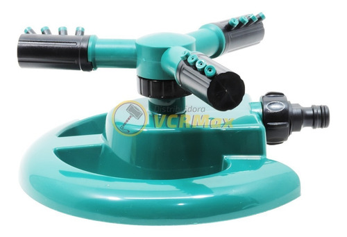 Imagen 3 de 10 de Regador Aspersor Plástico Tres Brazos Automático 360 Grados