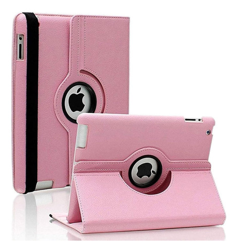 Funda iPad 2,3,4 Soporte Giratorio 360 Grados/ Rosado Claro