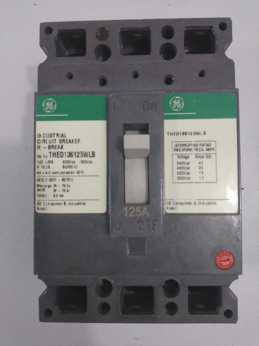 Breaker 3x125 Amp Thed General Electric