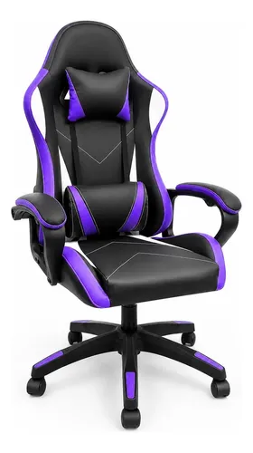 Cadeira De Escritorio Gamer Python Fly Ergonomica Estofado Couro Sintetico Reclinavel Altura Ajustavel Cor Violeta
