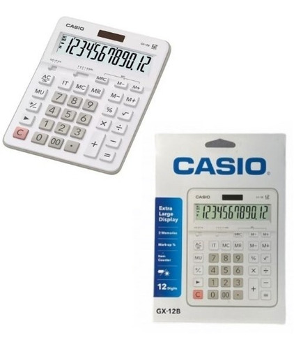 Calculadora Escritorio Casio Gx-12b Caba Blanco Granimp