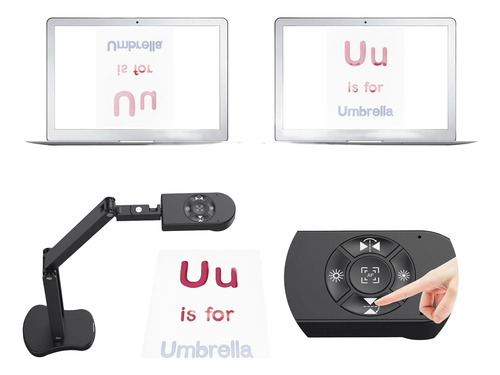 Camara Scanner De Documentos 8 Mp Y Cámara Web 4k Con Mic Negro