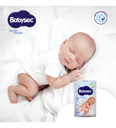 Pañales Babysec Recién Nacido X 34 Unidades Rn - Hasta 4kg